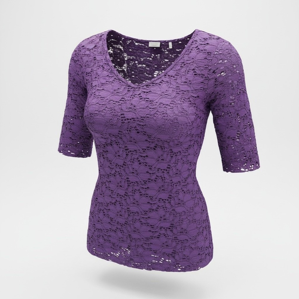 Maurices Women's Floral Lace Blouse Purple Boho Cottagecore‎ Romantic Top